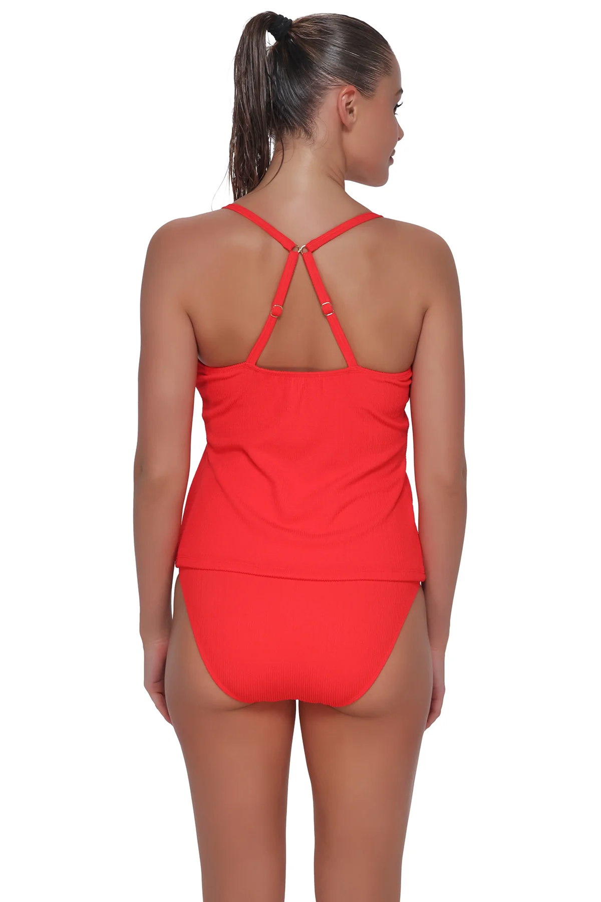 Pacifica Red Hot Rib Coralie Tankini Top - Image 5