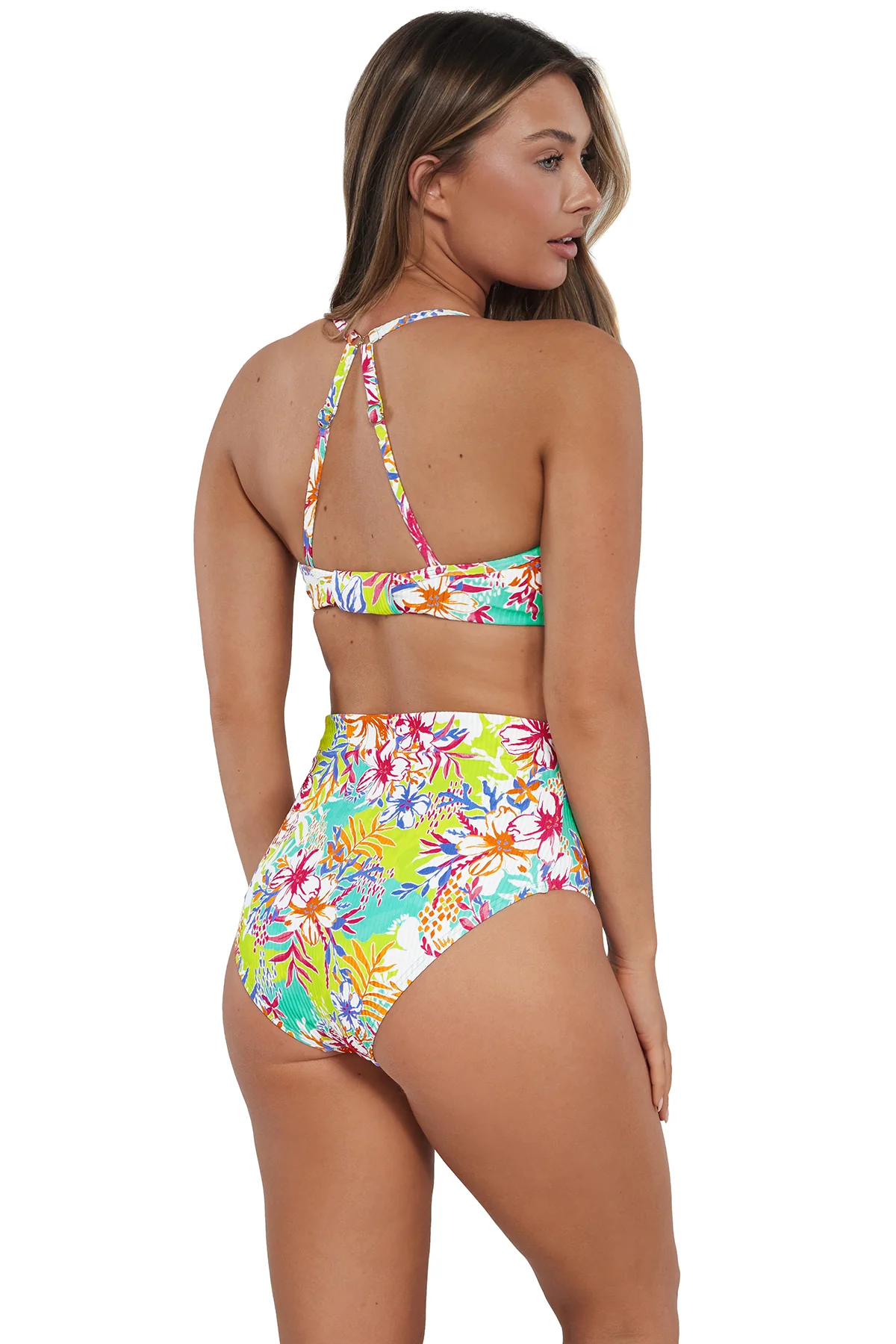 Sunsets Botanical Bliss Sandbar Rib Capri High Waist Bottom - Image 5