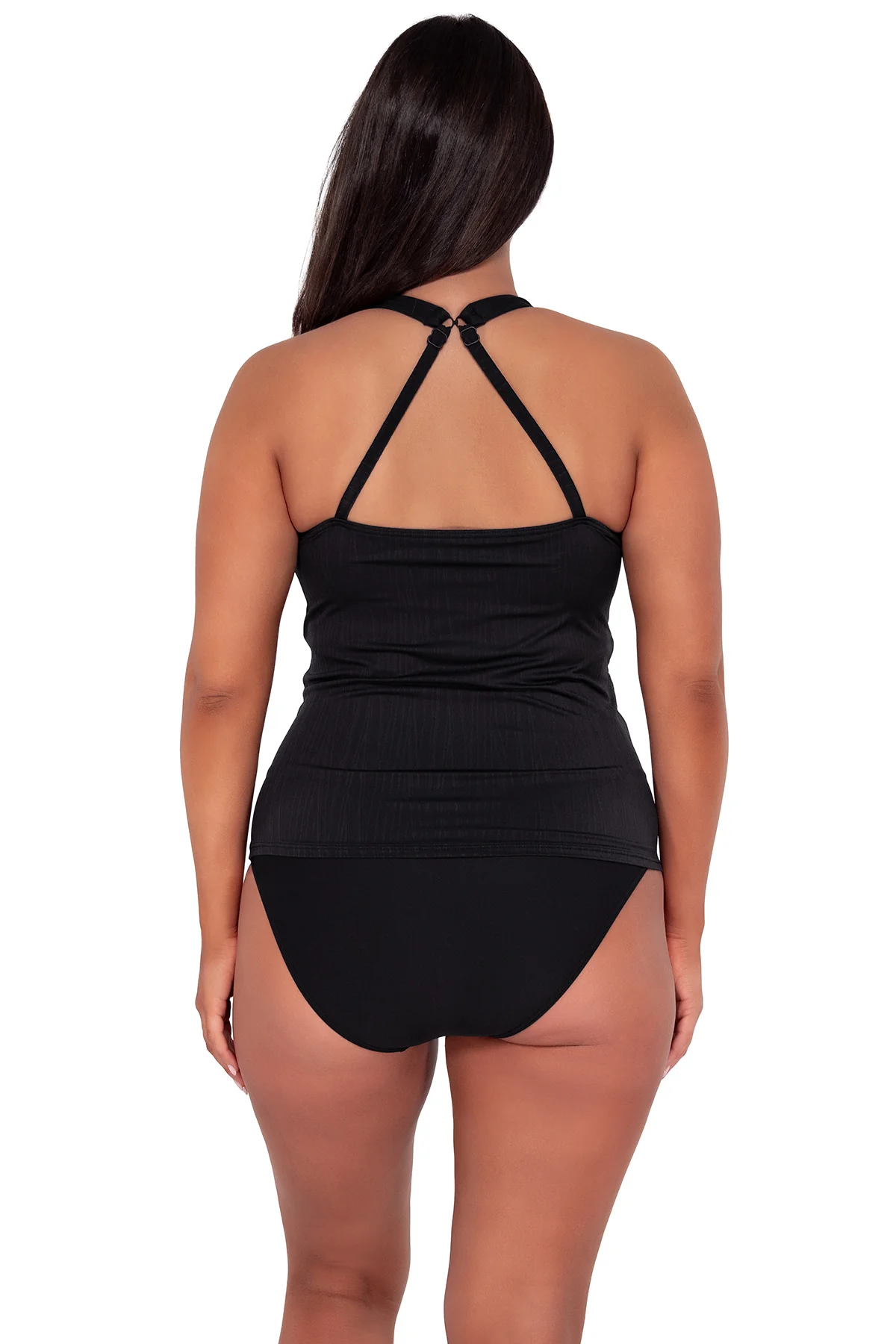 Sunsets Escape Black Seagrass Texture Emerson Tankini Top - Image 5
