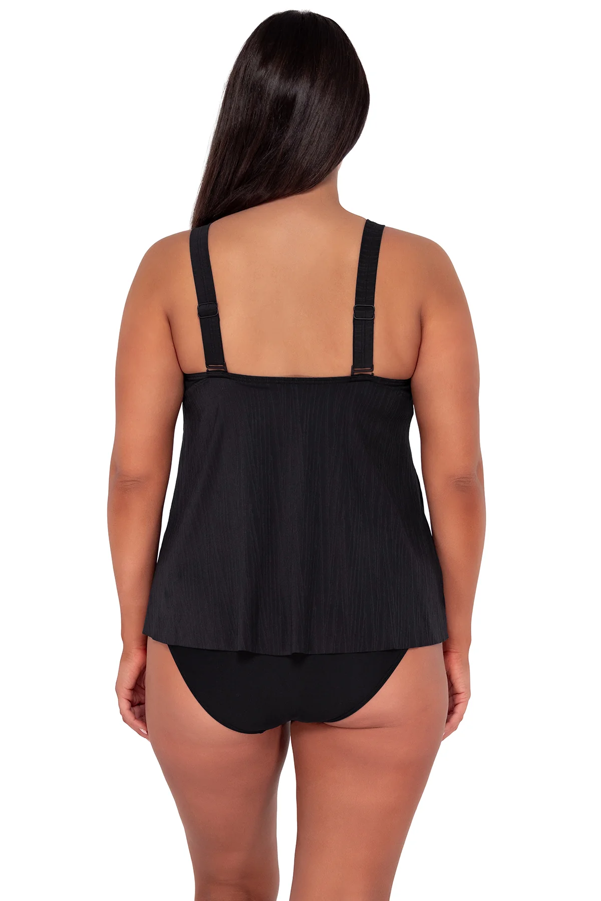 Sunsets Escape Black Seagrass Texture Sadie Tankini Top - Image 4