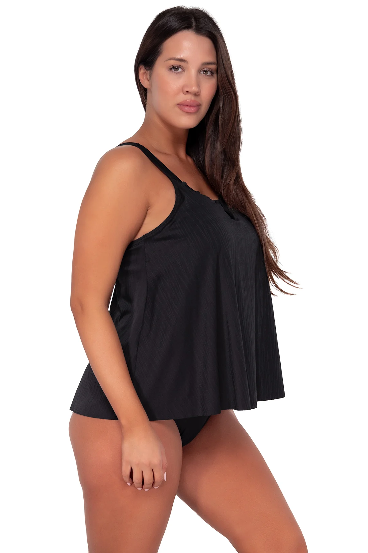 Sunsets Escape Black Seagrass Texture Sadie Tankini Top - Image 6