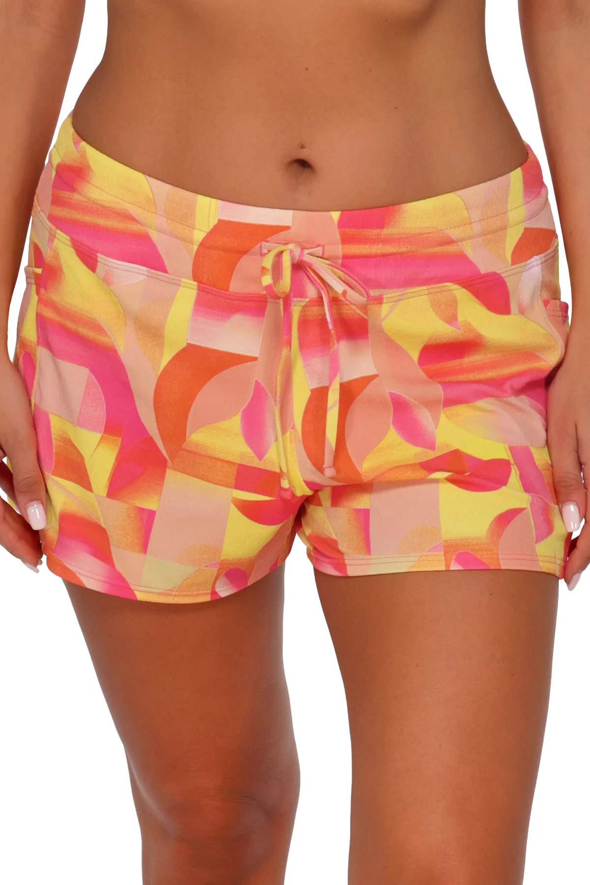 Sunsets Escape Dreamsicle Crepe Laguna Swim Short - Image 5