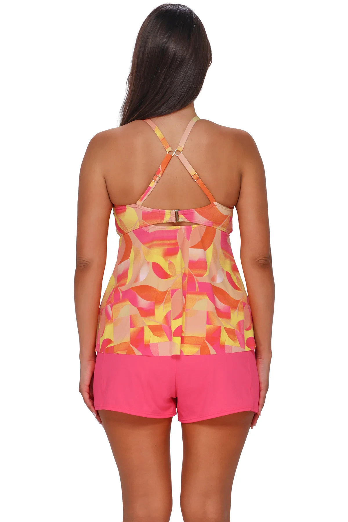 Sunsets Escape Dreamsicle Crepe Tori Tankini Top - Image 7