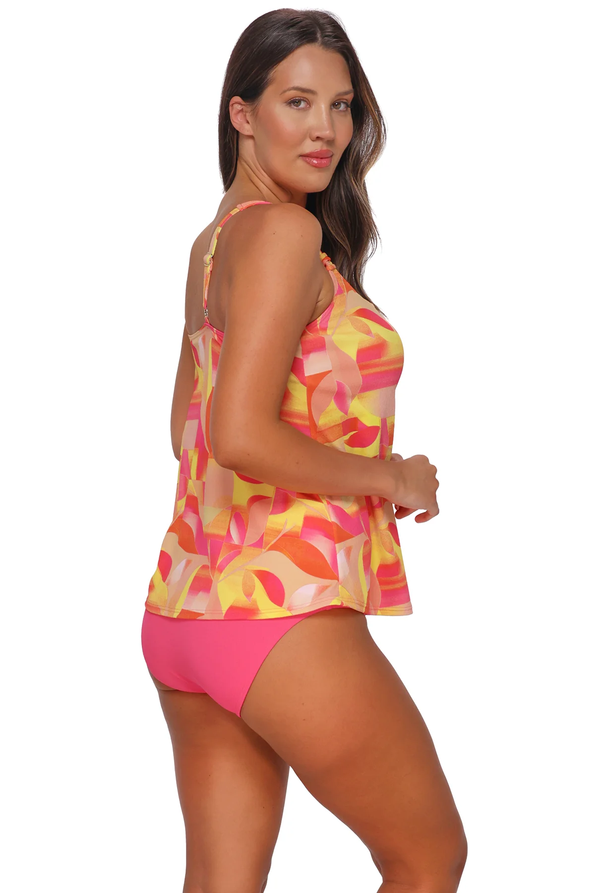 Sunsets Escape Dreamsicle Crepe Jenna Tankini Top - Image 5
