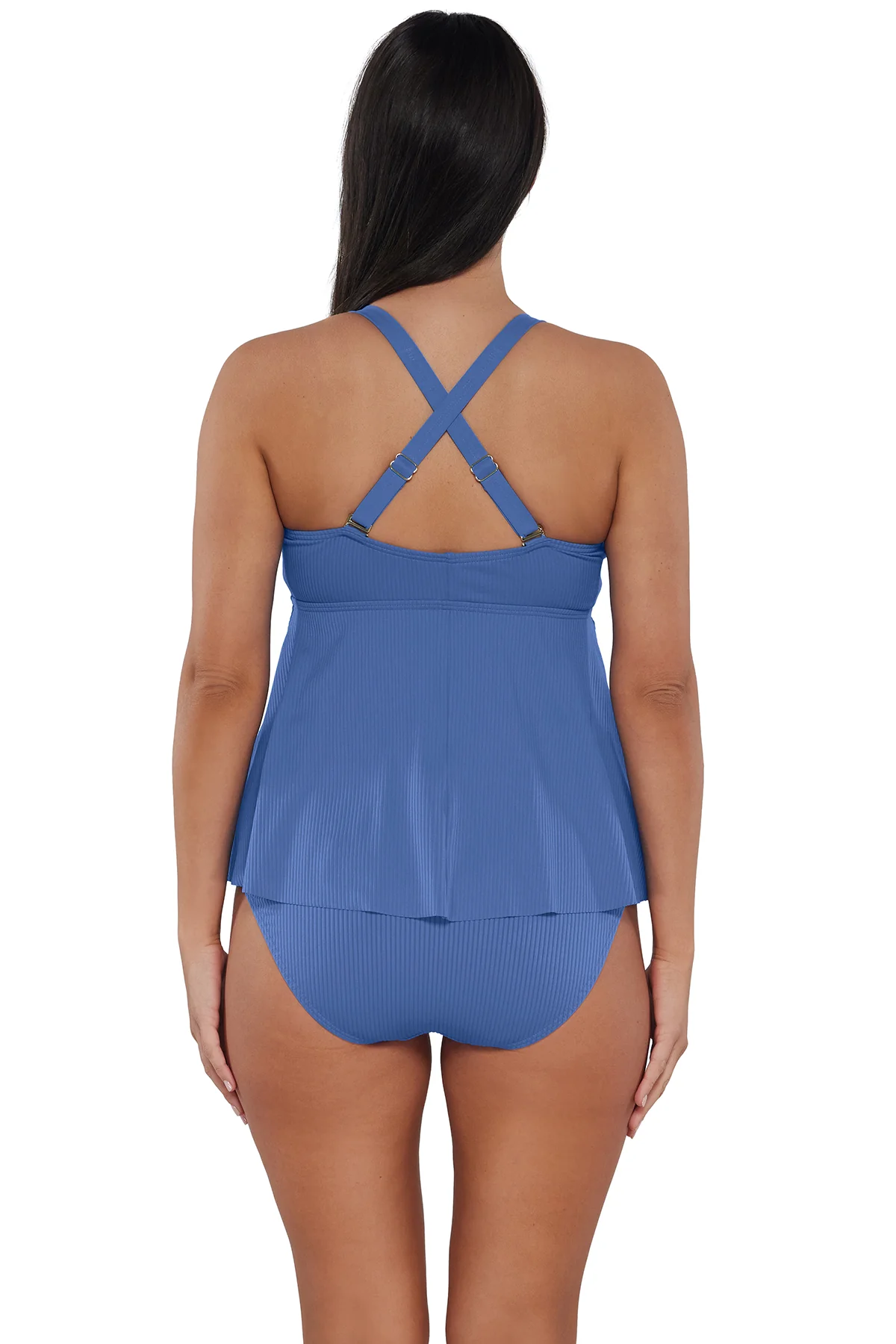 Sunsets Escape Harbor Blue Sandbar Rib Marin Tankini Top - Image 7
