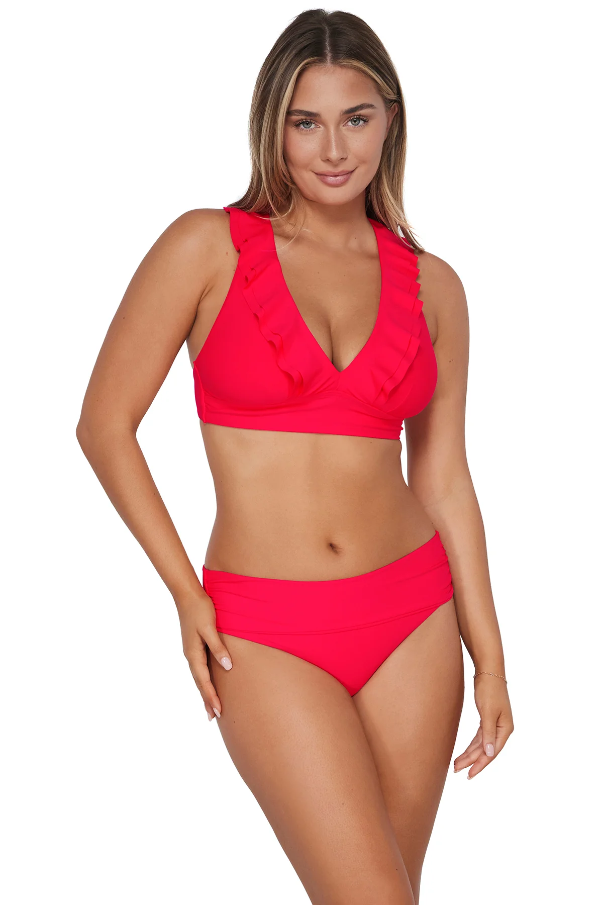 Sunsets Geranium Capri High Waist Bottom - Image 7