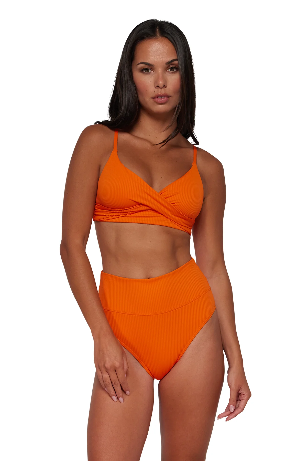 Sunsets Kumquat Sandbar Rib Hannah High Waist Bottom - Image 4