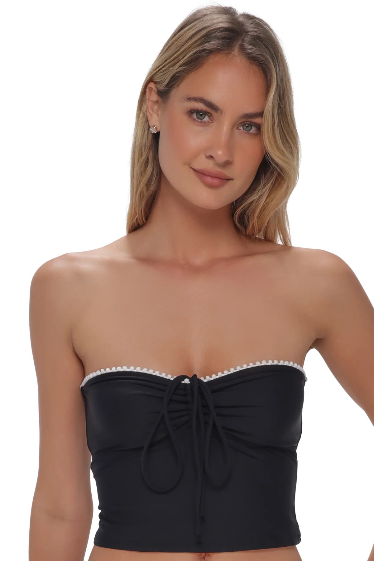 Swim Systems Black Pom Pom Dolly Crop Top - Image 4